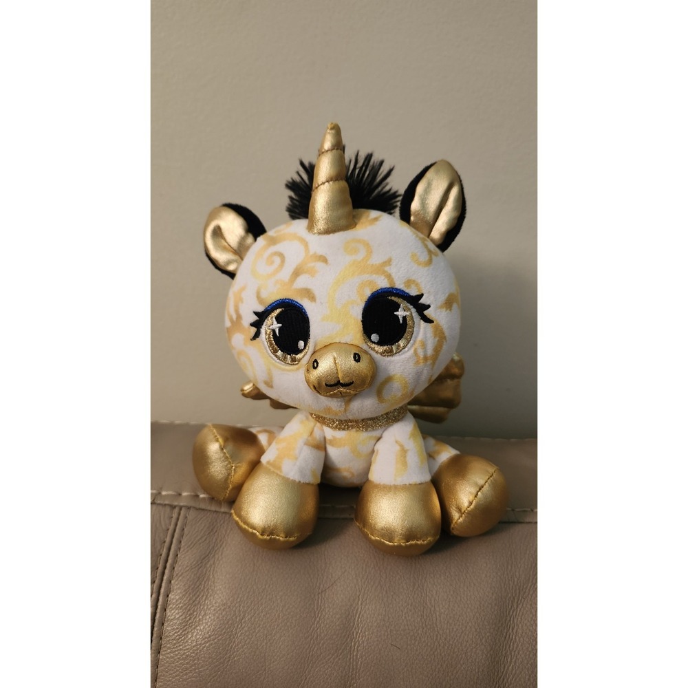 P.Lushes Pets GUND Vera Von Corn White/Gold Glitter Collar Stuffed Animal‎ Plush